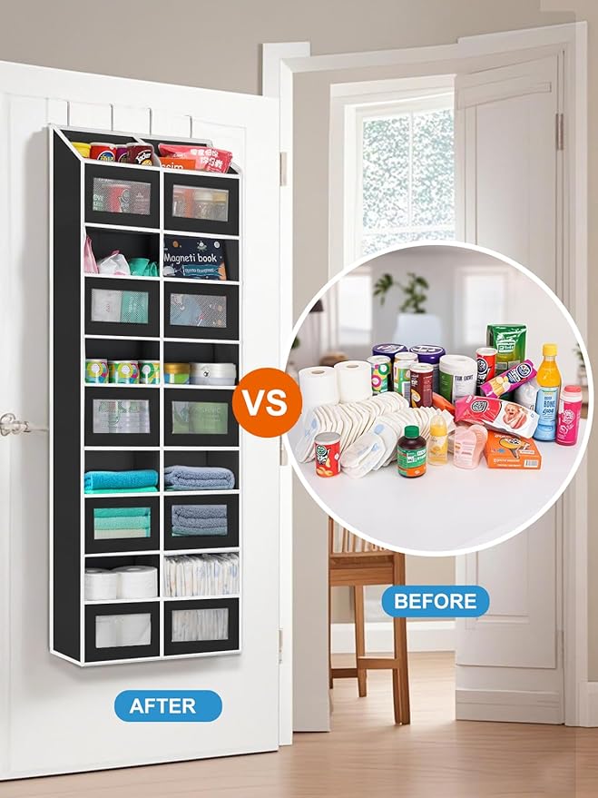 Over the Door Organizer Hanging- 10 Compartments, 80 lbs Load Behind Door