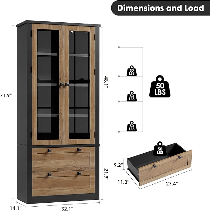 71" Tall Kitchen Pantry Cabinet