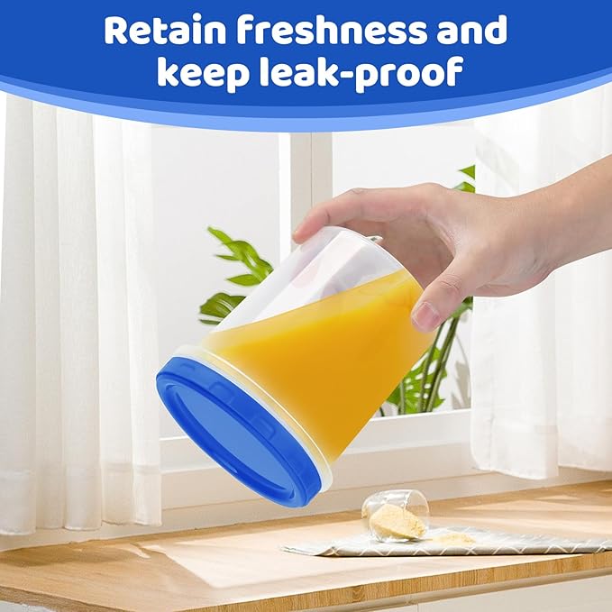 Food Storage Containers with Twist Top Lids, Ultra Thick Airtight Plastic