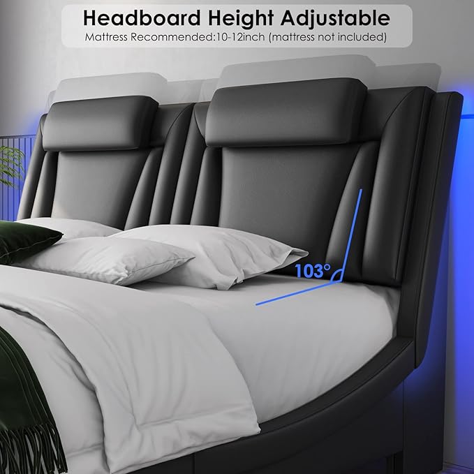 Keyluv Queen Size LED Bed Frame