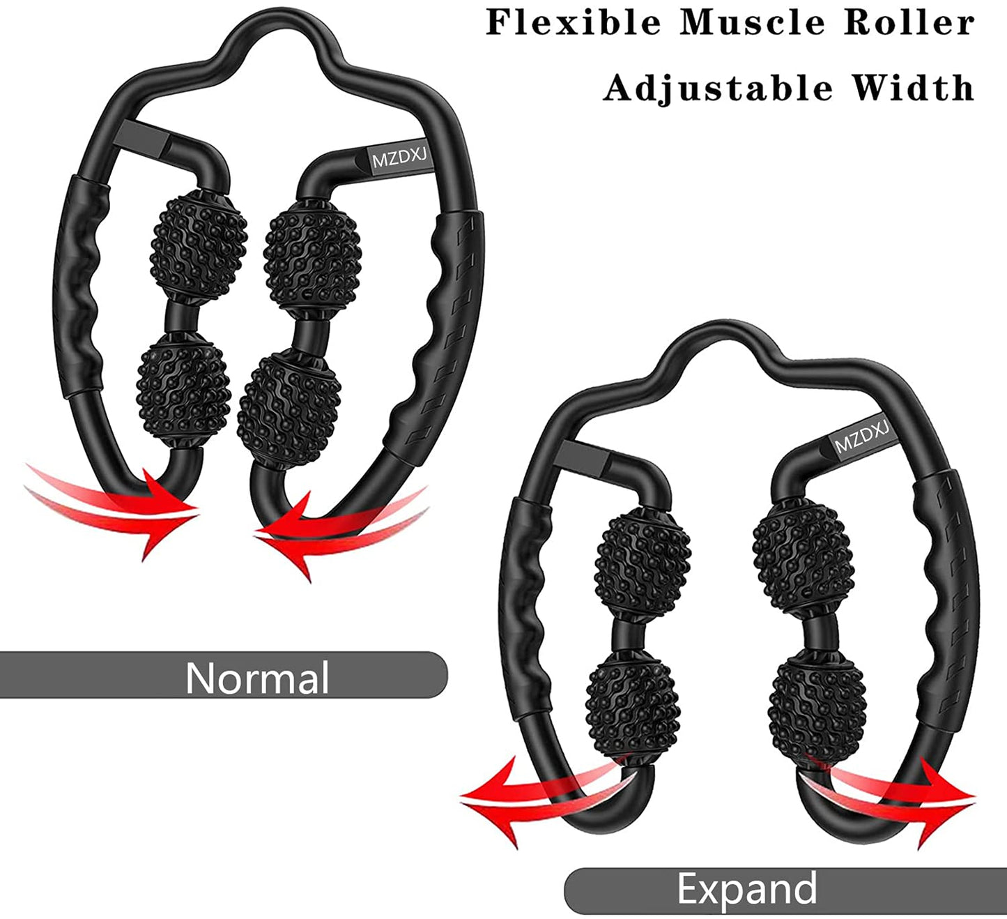 Muscle Roller, Trigger Point Muscle Roller for Calves, Leg, Arms, Tennis Elbow and Golfer Elbow, Foam Roller Deep Massage Tool for Relieve Muscle Soreness, Stiffness and Tight Muscles (Black)