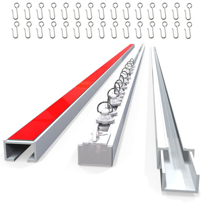 UrbanRed Self Adhesive Curtain Track (5 Meter, 16.4 ft) for Smooth Ceiling or Wall - No Drill, Screws, Ceiling Curtain Track, Curtains Rod, Ceiling Mount, Adhesive Curtains Rod (Non-Flexible)