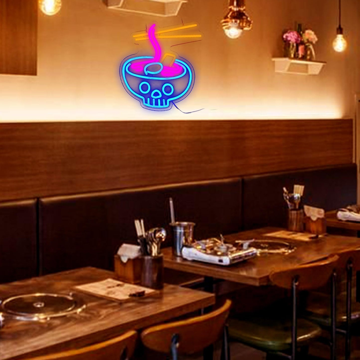 Ramen Neon Sign Ramen Neon Light LED Neon Sign for Japanese Restaurant Wall Décor Dimmable LED Neon Light for Bar Restaurant Music Concert Man Cave Wall Art 16.8"×12.8"