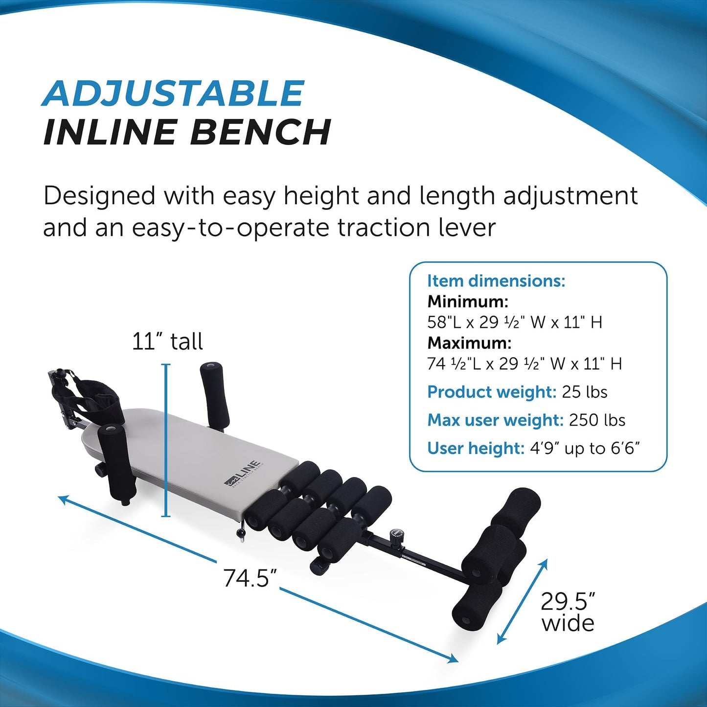 Stamina Inline Back Stretch Bench with Cervical Traction - Back and Neck Decompression - Inversion Table Alternative - Up to 250 lbs Weight Capacity