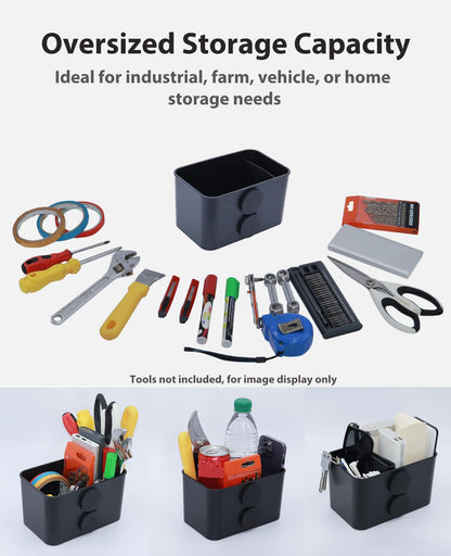 XYNOXRIDE Magnetic Storage Box for Metal Surfaces, Magnetic Cup Holder Magnet Organizer Holder Holds Phones Glasses Keys Tissues, Fits Golf Carts, Forklifts, Tractors, School Bus