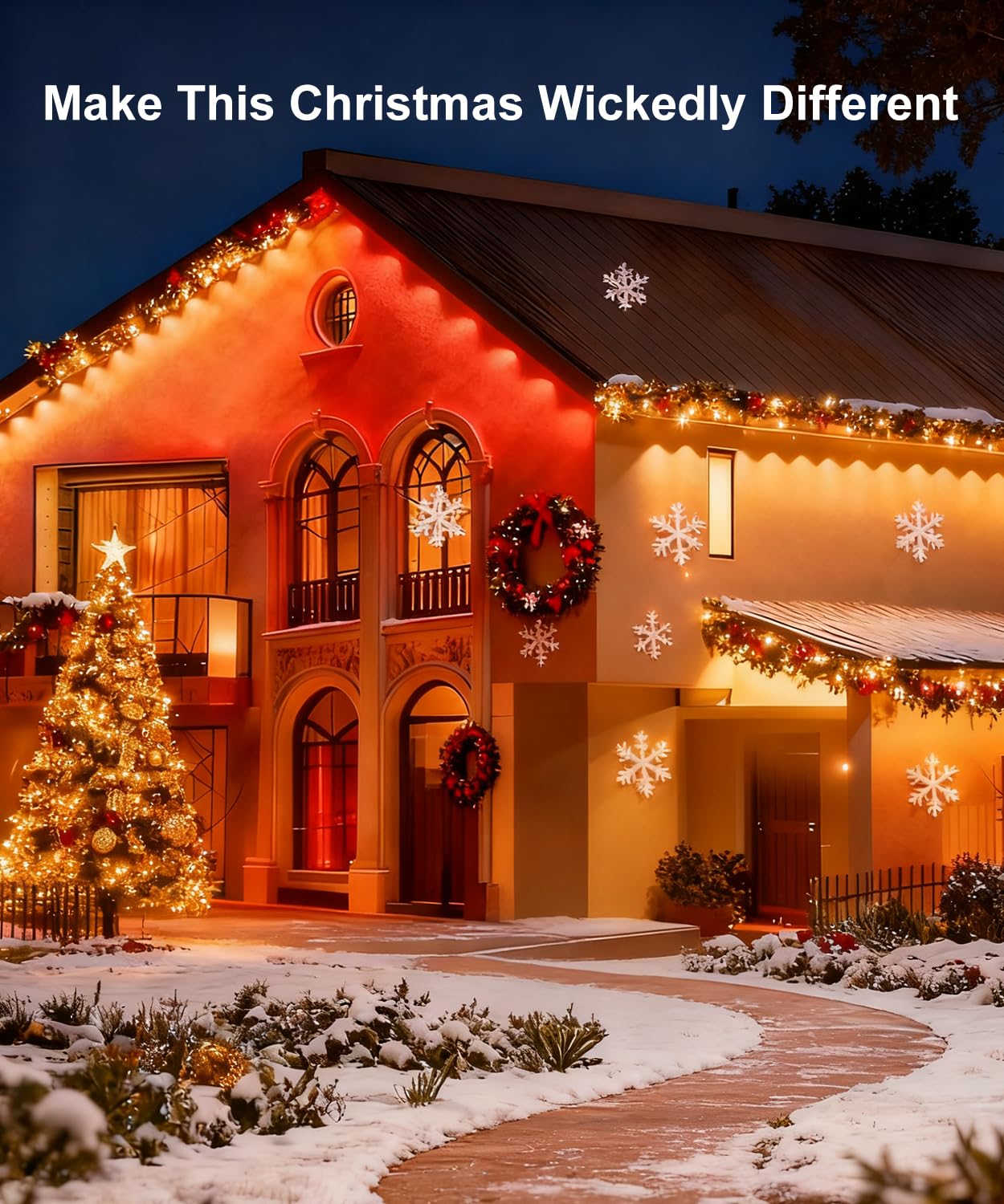 MuliVid 150Ft Permanent Outdoor Lights,Smart RGB Outdoor Lights with Remote APP Control, IP67 Waterproof Outside Light for House for Christmas, Halloween, Holiday, Party, Daily