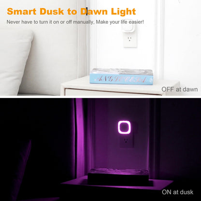 2 Pack Plug in Amber Night Light, Auto Dusk to Dawn, Soft Glow, Dimmable, Diffused Light, LED Lights for Bedroom, Kids, Bathroom, Sleep, Baby Nursery, Toddler, Hallway, Kitchen, Home Decor