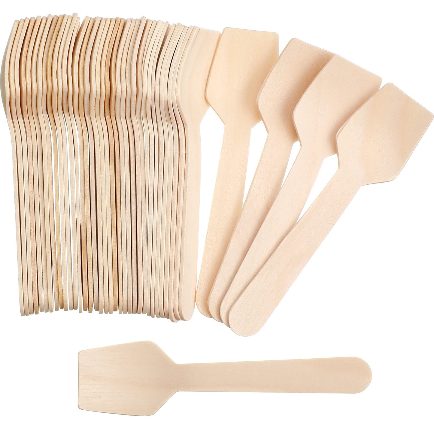 Sieral 1000 Pack 3.74" Disposable Mini Wooden Spoons Bulk Square End Tasting Sampling Ice Cream Spoons for Tasting Yogurt, Ice Cream, Dessert