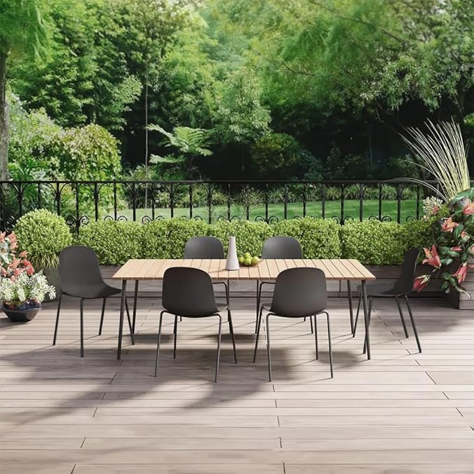 2xhome Modern Stackable Armless Dining Chair | Plastic Shell Seat with Metal Legs | Indoor or Outdoor Use | Home Kitchen Patio (4, Black, No Padding)