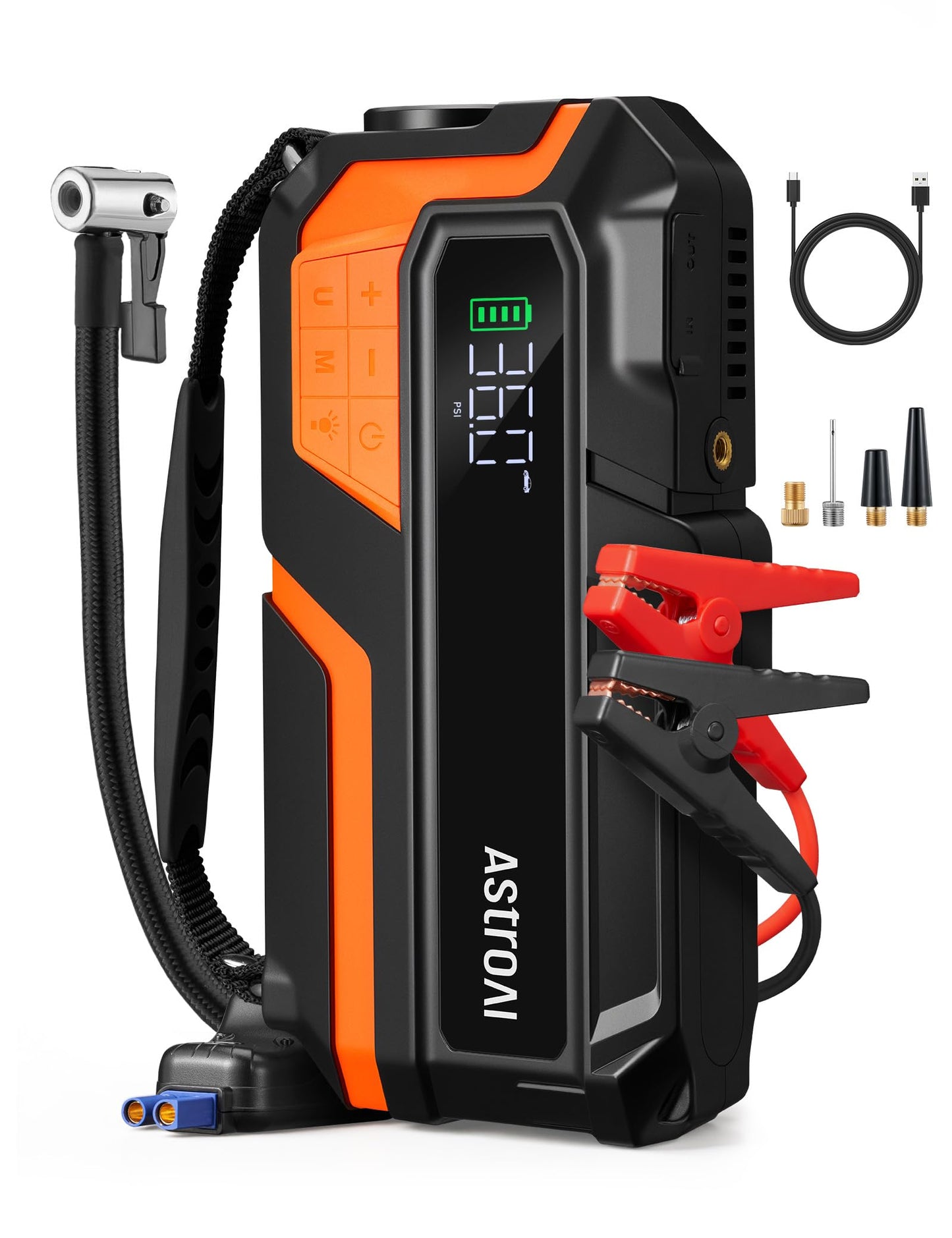 AstroAI Jump Starter with Air Compressor, Car Battery Jump Starter Portable with 150PSI Cordless Auto-Shutoff Tire Inflator, 12V Battery Charger Booster (Gold)