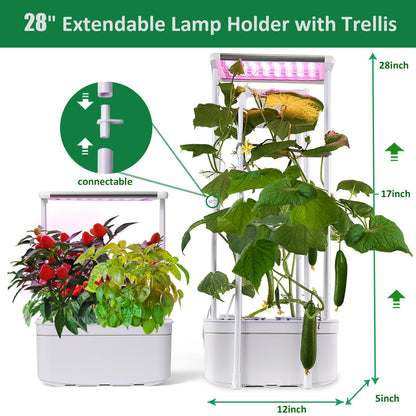 Hydroponics Growing System kit Indoor + Multi DIY Tall Metal Stand with self Watering Planter hydroponics Growing System Tower
