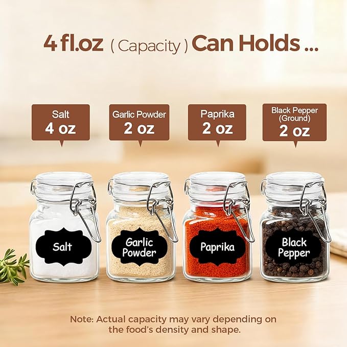 ComSaf 4 oz Glass Jars with Lid, Spice Jars, Small Mason Jar, Canning Jar