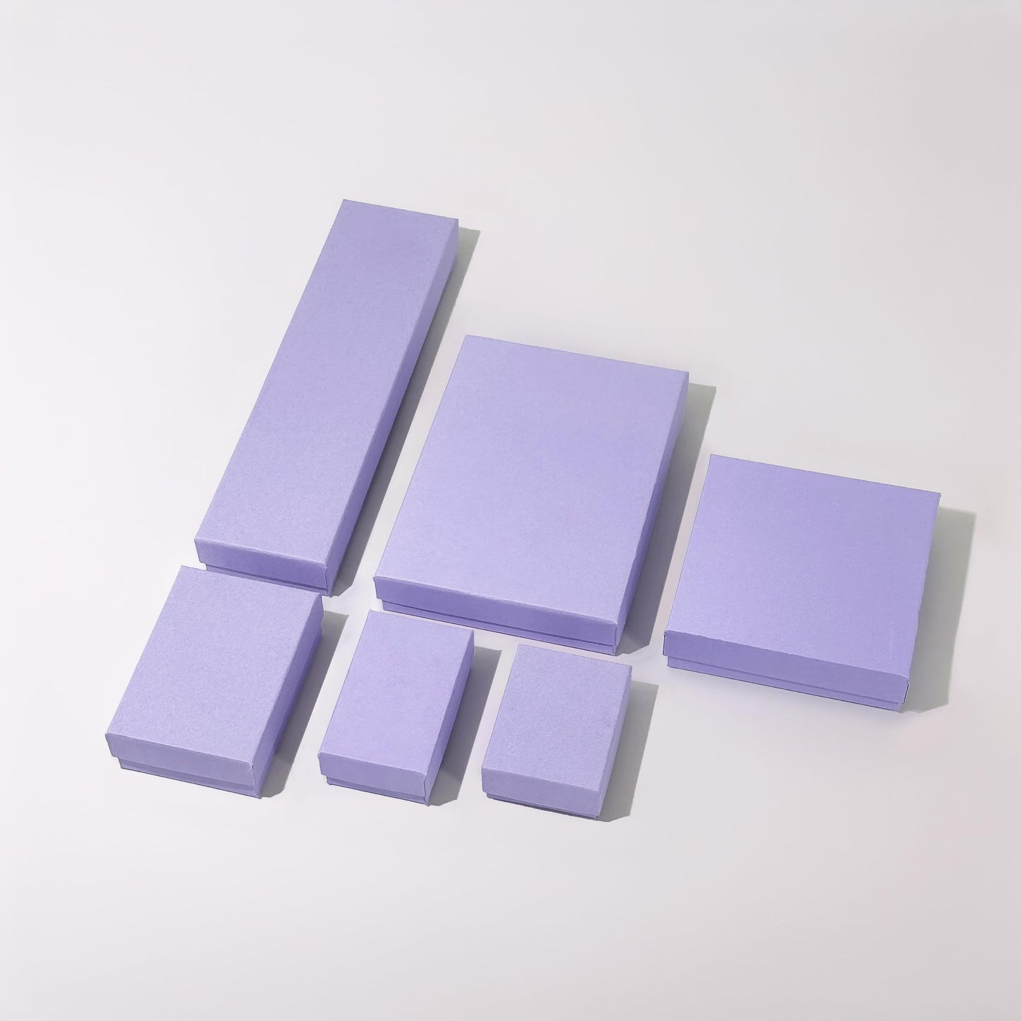 The Display Guys - 25-pack #21 Cotton Filled Cardboard Kraft Paper Jewelry Boxes Gift Cases - Light Lavender (2.6" x 1.6" x 1.0")