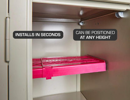 It's Academic LockerMate Adjust-A-Shelf Locker Shelf, Easy to Use, Extends to Fit Your Locker, Pink