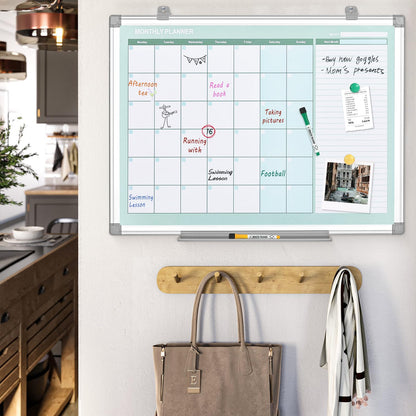 MAKELLO Magnetic Whiteboard Calendar Monthly Planner for Wall, Office, Classroom, Kitchen and Bedroom, 60x45cm