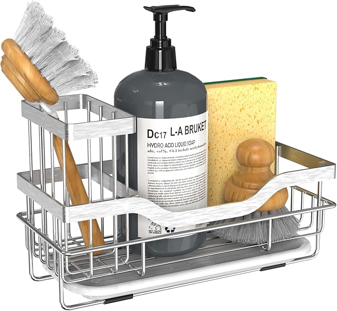Vanwood Kitchen Sink Caddy Organizer Sponge Holder