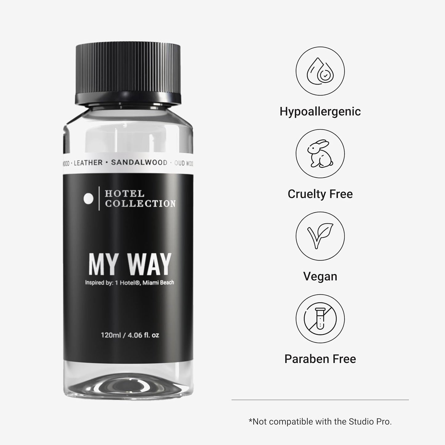 Hotel Collection Diffuser Oil - My Way - Aromatherapy Essential Fragrance Oil - Sandalwood, Warm Virginia Cedar & Beautiful Iris - 120ML 4.1 Fl oz