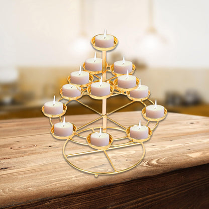 MIXIKE 1PC 3 Layer 14 Lamp Home Table Centerpieces Butter Lamp Desk Ornament Candle Holder Butter Lamp Candle Holder