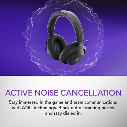 Alienware Pro Wireless Gaming Headset - Wired/Wireless, Bluetooth 5.3, 15 Minute Fast Charging, Audio Output 20 Hz, Battery Talk Time (ANC on) Up to 24 Hrs (Bluetooth), Dark Side of The Moon