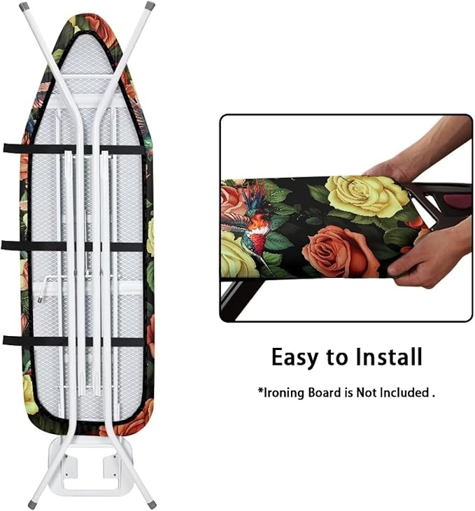 Hummingbird Rose Ironing Board Cover Standard Size 15 x 54 Stain Resistant