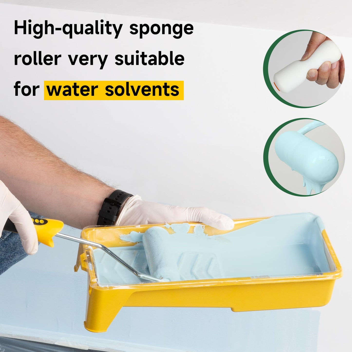 VOOMEY High Density Foam Paint Roller,Paint Roller Covers 6 inch,Small Paint Roller, Sponge Rollers for Painting House,Walls,Ceilings, Doors,Furniture(10 pack)