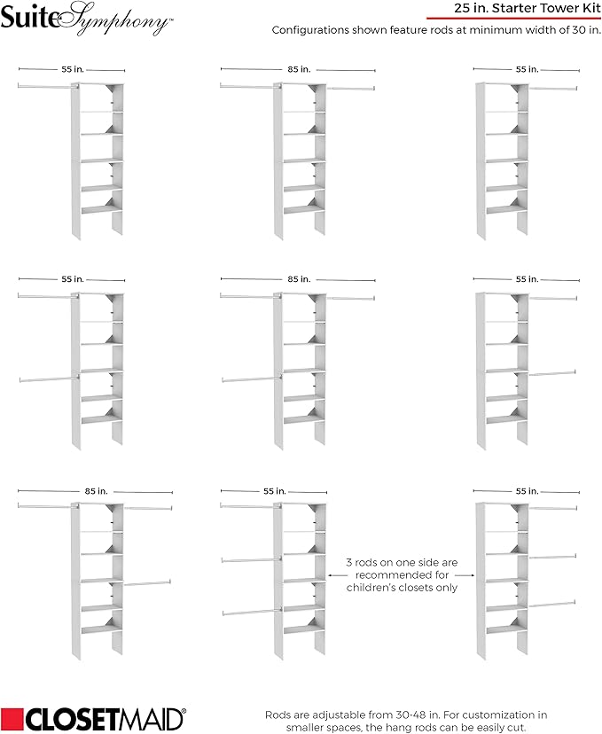 ClosetMaid SuiteSymphony Wood Closet Organizer Starter Kit