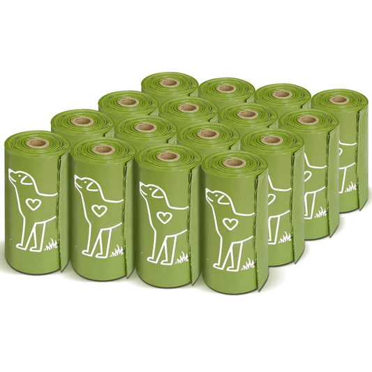 240 Count Unscented 13” x 9”Dog Poop Bags Rolls, Leakproof Strong & Sturdy Waste Bags for Doggie Cat Pet