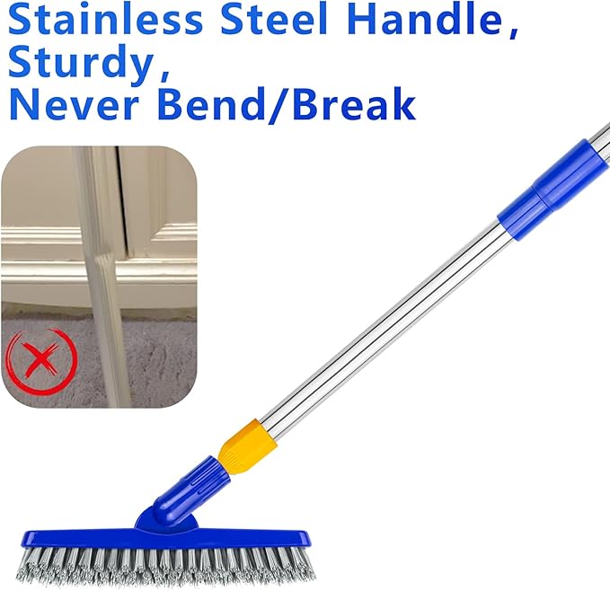 ITTAHO 12" Wide Floor Scrub and Grout Brush Set
