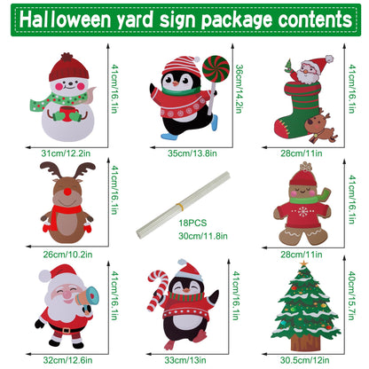 Onory Outdoor Christmas Decorations - 8pcs Large Yard Signs with Stakes for Holiday Party Decor