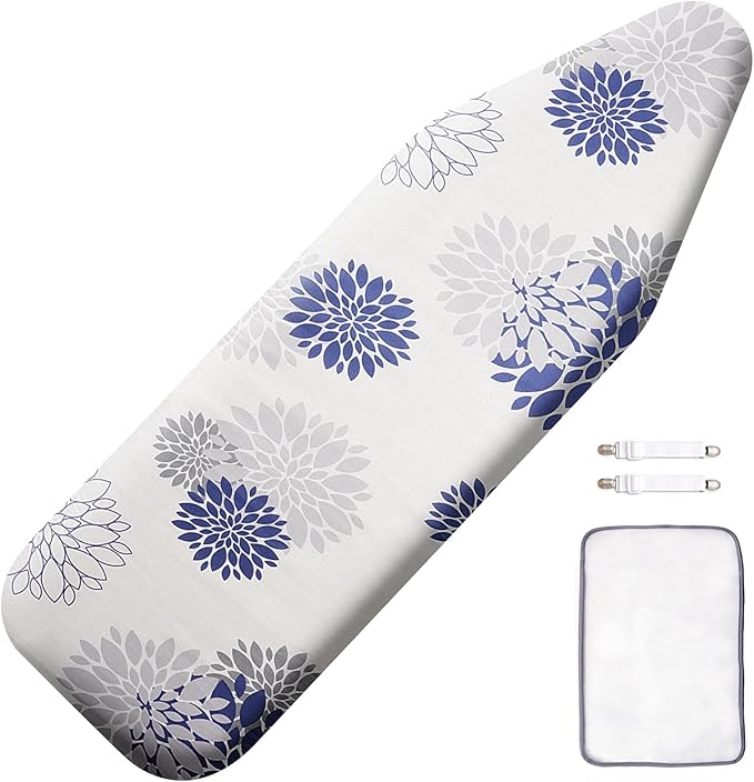 SheeChung Ironing Board Cover and Pad 18“x49”, Thick Scorch Resistant Padding