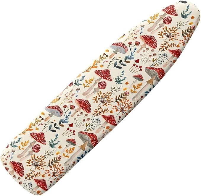 Sprowallow Mushroom Leaf Ironing Board Cover and Pad 15x54 Inch Standard Size