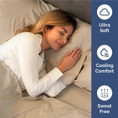 Full Size 4 Piece Sheet Set - Comfy Breathable & Cooling Sheets - Hotel Luxury Bed Sheets for Women & Men - Deep Pockets, Easy-Fit, Extra Soft and Wrinkle Free Sheets - Cream Oeko-Tex Bed Sheet Set