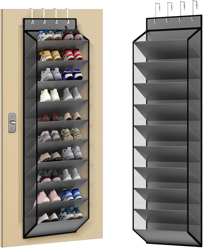 KEEPJOY 10 Tiers Mesh Over Door Shoe Organizer Storage, Hanging Shoe Holder