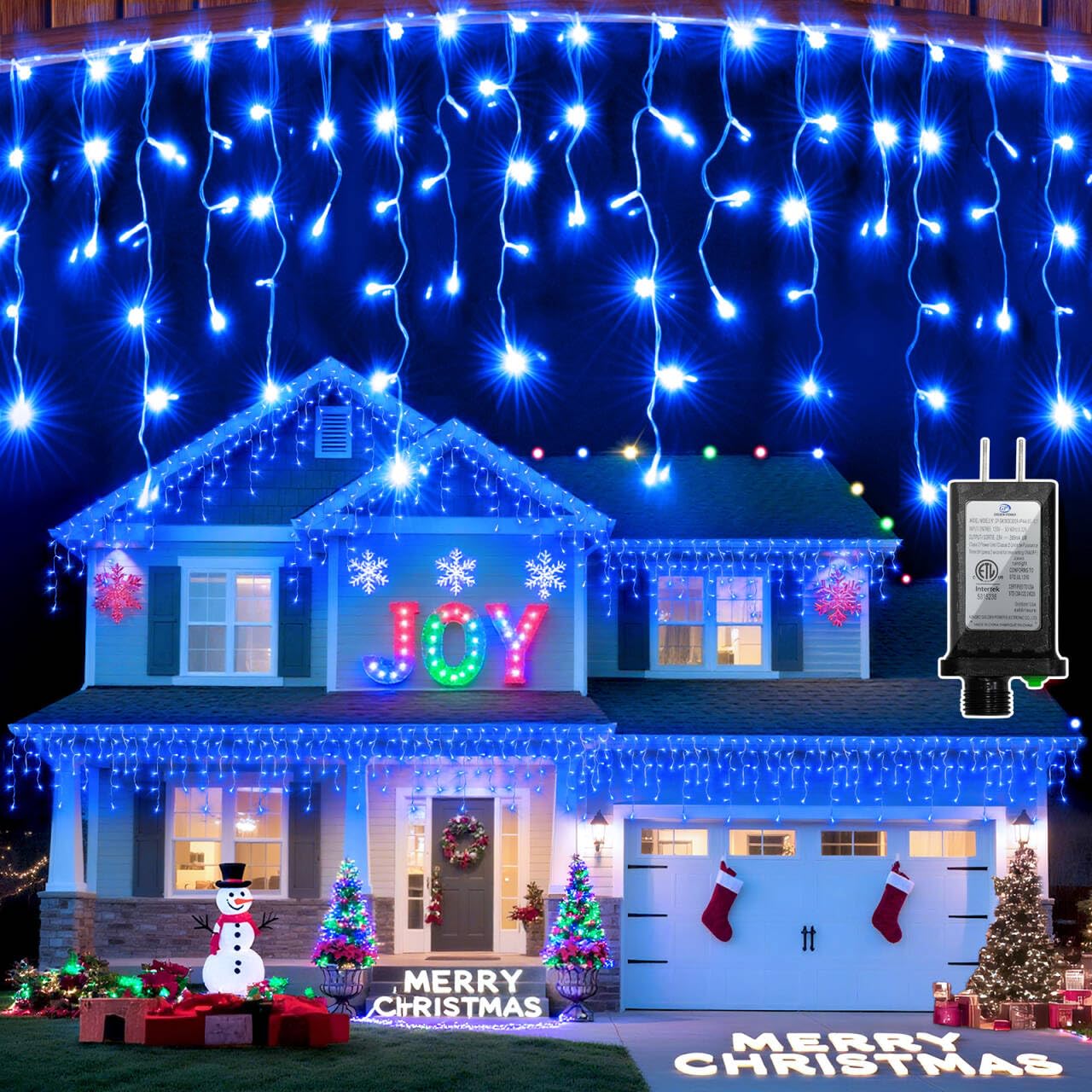 670 LED Christmas Lights with 148 Drops, 66ft 12 Modes Hanging ice String Lights with Timer & Dimmable & Waterproof, Plug-in Fairy Lights for Indoor Tree Holiday Wedding Party Christmas Decor Blue
