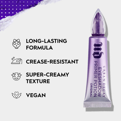Urban Decay Eyeshadow Primer Potion, Smooths Out Imperfections and Prepares the Eyelids for Makeup, Vegan Formula, Shade: Original, 10ml