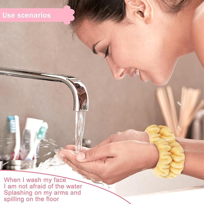 8pcs Wrist Bands for Washing Face, Absorbent Face Washing Wristbands,