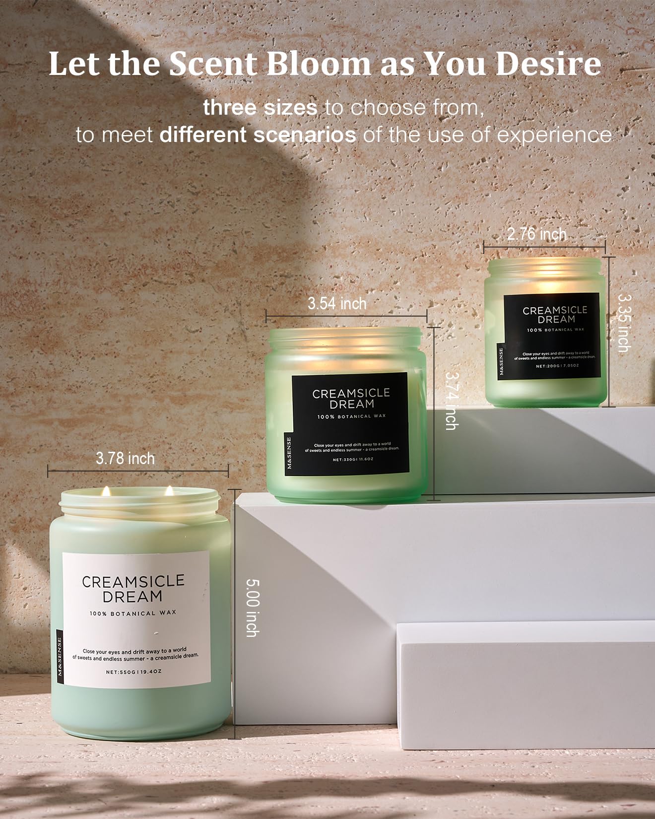M&SENSE Orange Creamsicle Candle for Home Refresh & Spring Scenting, 19.4oz Soy Wax Candle with 110 Hours Burn Time, Non Toxic, Long Lasting Fragrance Gifts for Women & Mom