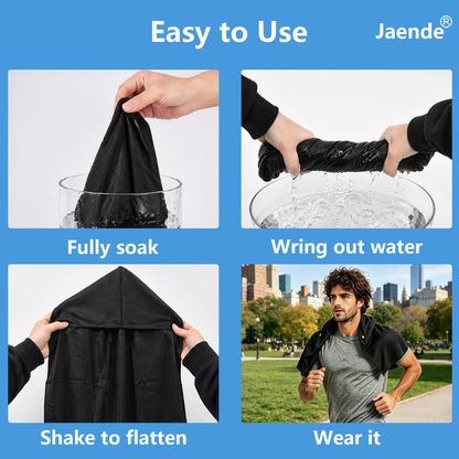 Jaende 3Pack Cooling Hoodie Towel, UPF 50+ Sun Protection Ice Towel, Instant Cooling Towels for Neck and Face, Perfect for Sports, Gym, Workout, Yoga, Running & Hot Weather