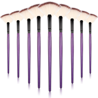 9 Pieces Facial Fan Mask Brushes, Soft Facial Applicator Brushes Tools for Peel Glycolic Makeup for Mud Cream(Champagne)