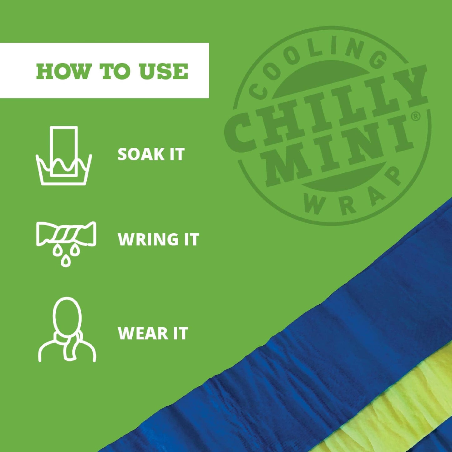 FROGG TOGGS Chilly Mini Cooling Neck Towel, Lime - 6 Pack, 29"x3"