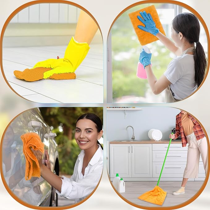 4 Pcs Extra Large Microfiber Cleaning Cloth, Lint and Streak Free