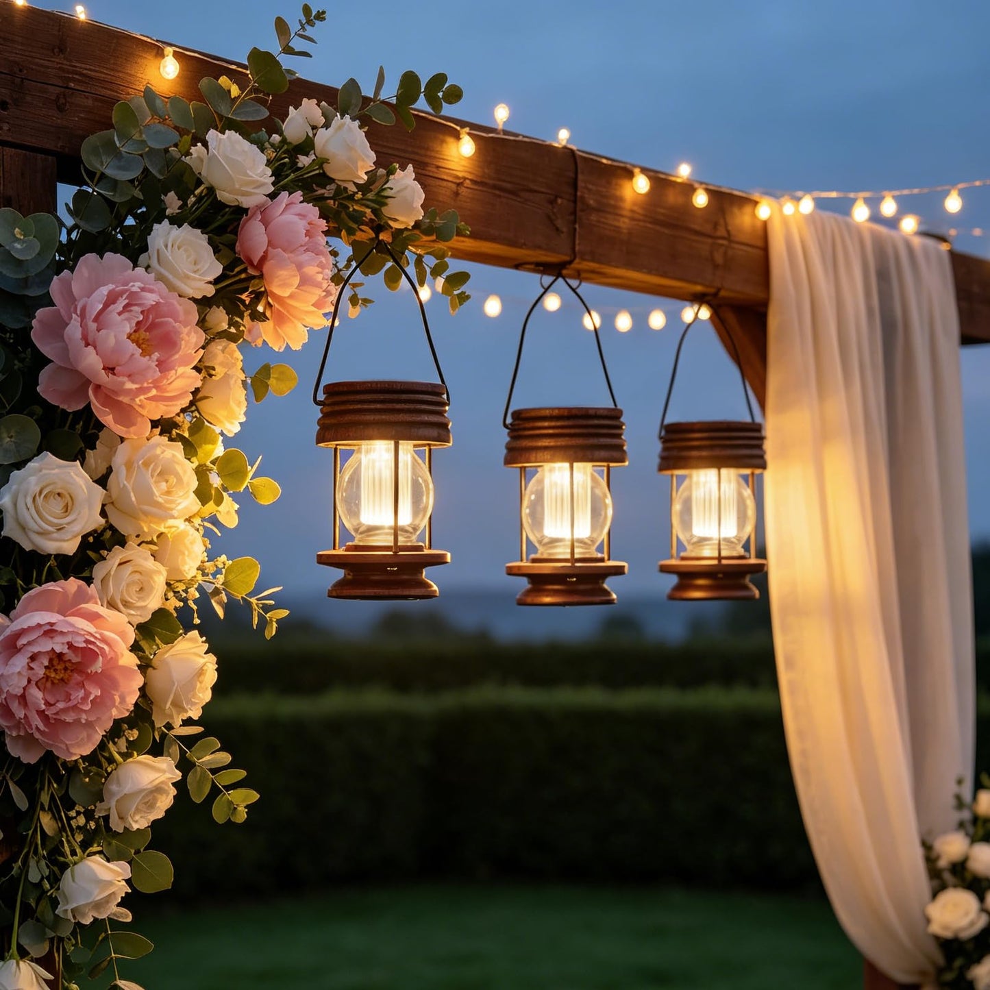 Solar Lanterns Outdoor Patio Decor, 2 Pack Hanging Solar Lights Waterproof, Retro Decorative Table Lamps with Warm Glow for Porch, Yard, Garden, Pathway & Backyard Decoration