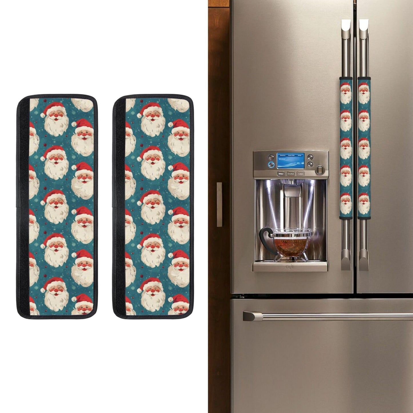 Buyidec Refrigerator Door Handle Covers Funny Christmas Santa Claus Fridge Handle Cover Washable Dishwasher Microwave Fridge Oven Door Decor Handle Cover Keep Your Kitchen Appliances Clean