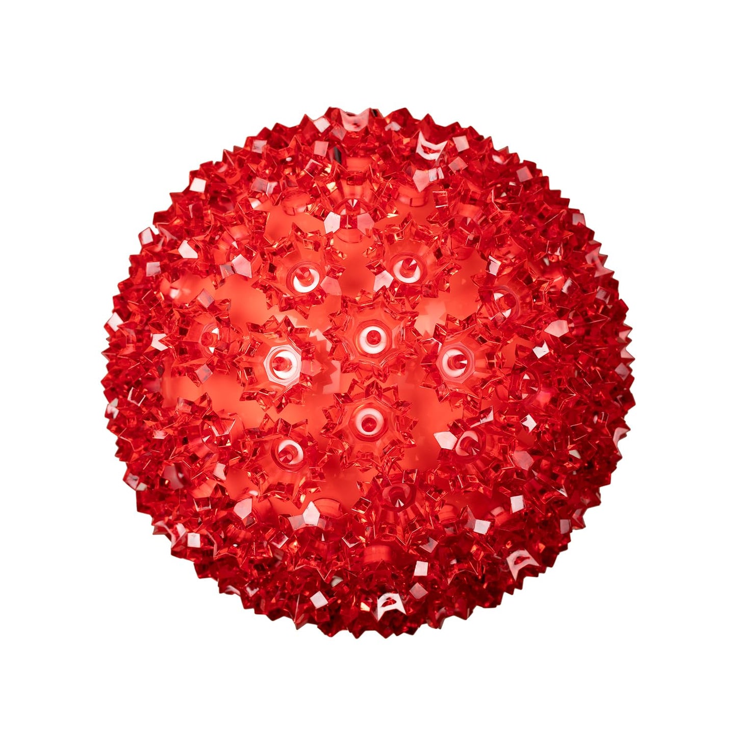 Novelty Lights LED 7.5in 100 Light Starlight Sphere, Red, Large Ornament Ball Light, 5ft Hanging Cord with S Hook, 12ft Power Cord with Stackable Plug, Commercial Grade