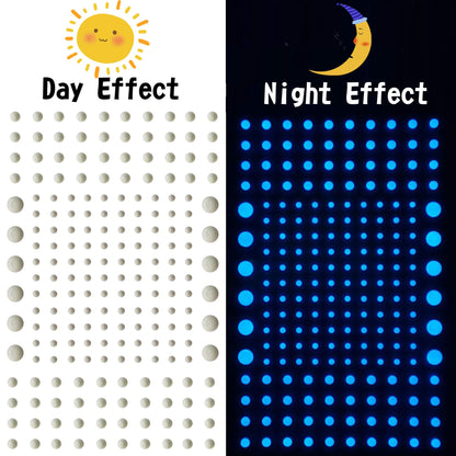 808 PCS Glow in The Dark Stars for Ceiling, Glowing Wall Decals Decor Stickers,(404 Pcs Green and 404 Sky Blue) 3D Adhesive Dots Decor Starry Sky Decor for Kids Bedroom or Birthday Gift