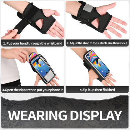 Kebrela Wristband Phone Holder for Running, Forearm Armbands, Running Armband with Card Slot for iPhone Pro Max Plus (16/15/14/13/12/11/X/XR), for Galaxy S24/S10, Cell Phone Holder Up to 7.0'' Phone