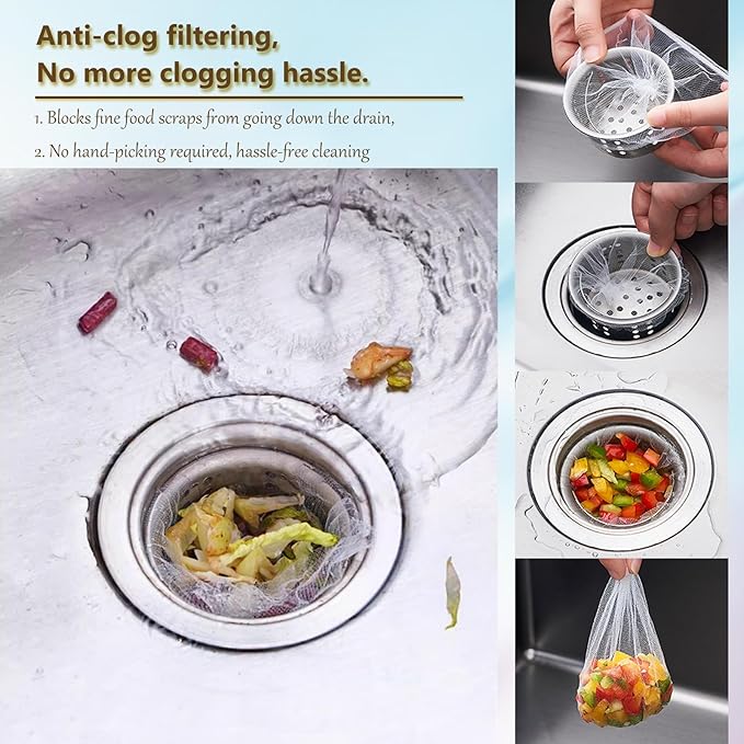 300 Sink Strainer Net Bags for Sink Drain Strainer
