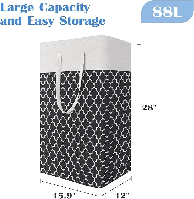 BlissTotes 3-Pack Laundry Basket, Freestanding＆Waterproof Laundry Hamper