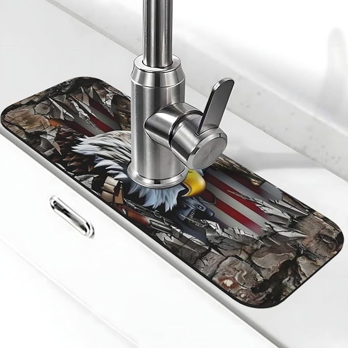Eagle and National Flag Kitchen sink faucet pad, strong water absorption