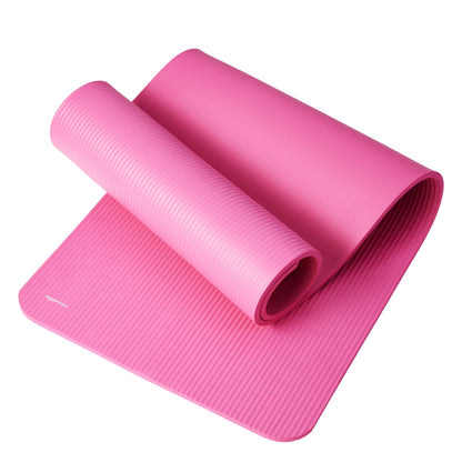 Amazon Basics 1/2 Inch Extra Thick Exercise Yoga Mat with Carrying Strap, Cushioned Support, for Fitness and Gym Workouts